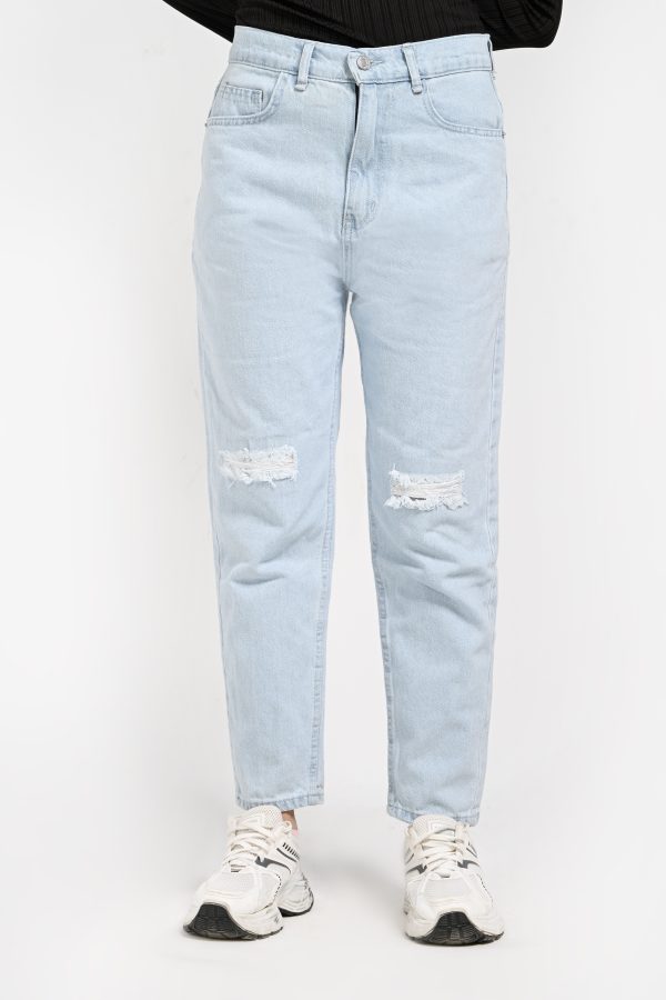 بنطلون جينز Boyfriend كاتنج حريمي - Velaro